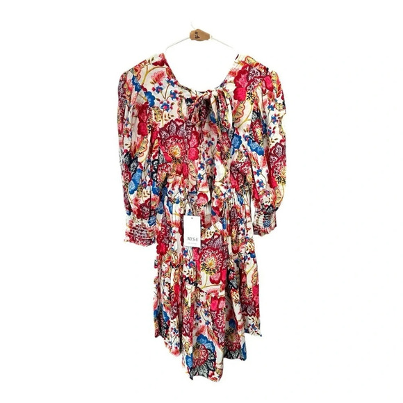 Misa LA Contemporary Floral Tie Back Mini Dress Size XL NWT - Picture 6 of 8